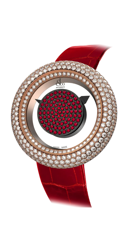 Brilliant Mystery Pave Diamonds - Rubies in Rose Gold (38MM)