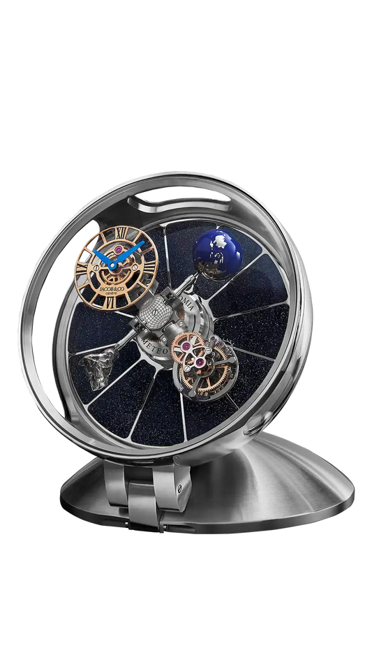Astronomia Table Clock - White Gold
