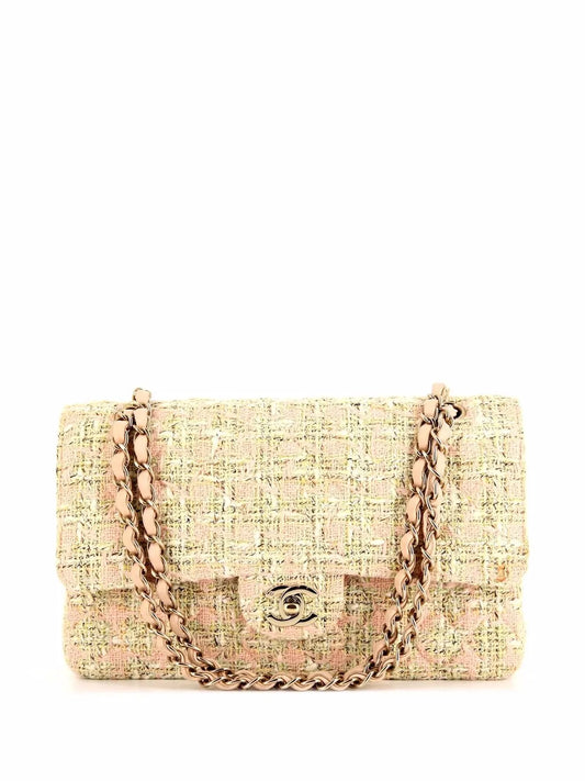 Chanel 2006 CC Logo Shoulder Bag – Pink/Beige Tweed with Leather & Gold Hardware