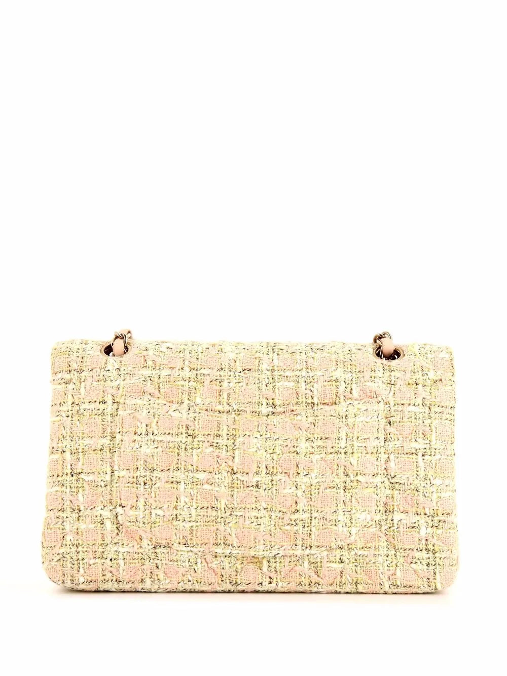 Chanel 2006 CC Logo Shoulder Bag – Pink/Beige Tweed with Leather & Gold Hardware