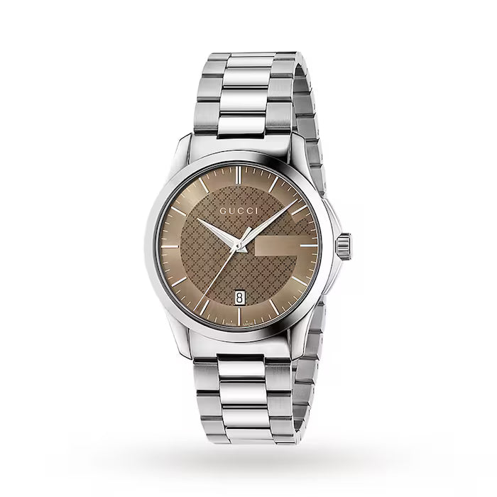 Unisex Gucci G-Timeless YA126445 Brown Dial Stainless Steel Watch