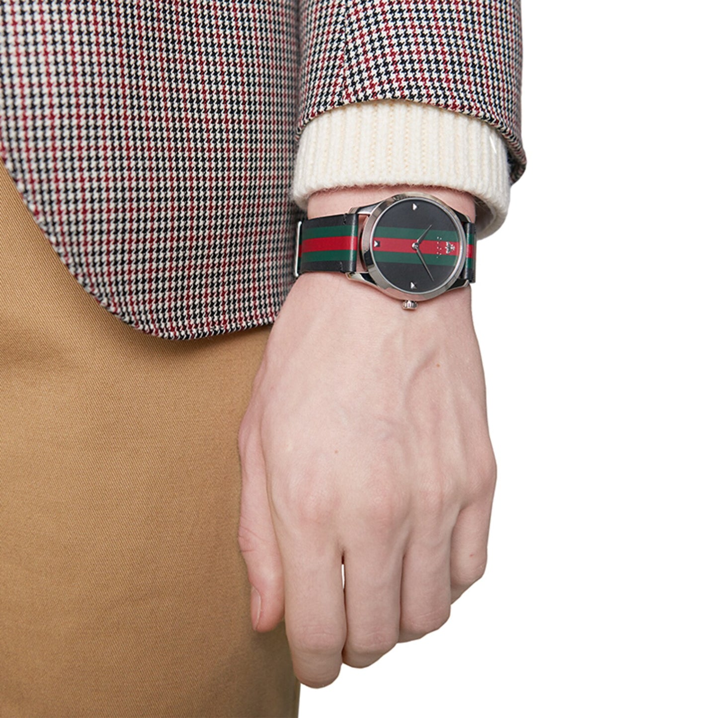 Men's Gucci G-Timeless YA1264079 Black Dial Leather Quartz Watch