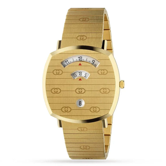 Unisex Gucci YA157409 Grip Quartz Watch with Brushed Gold PVD Case