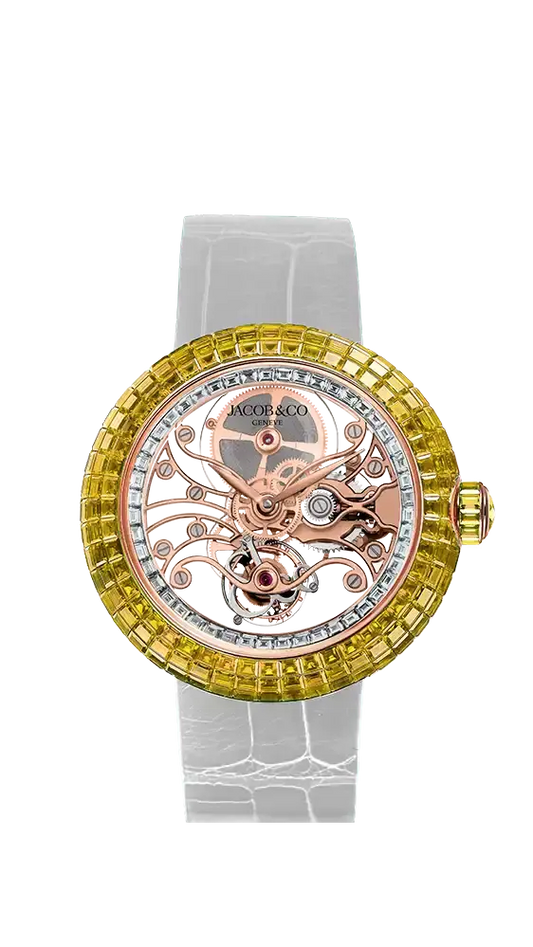 Brilliant Skeleton Baguette - Rose Gold - Yellow Sapphires