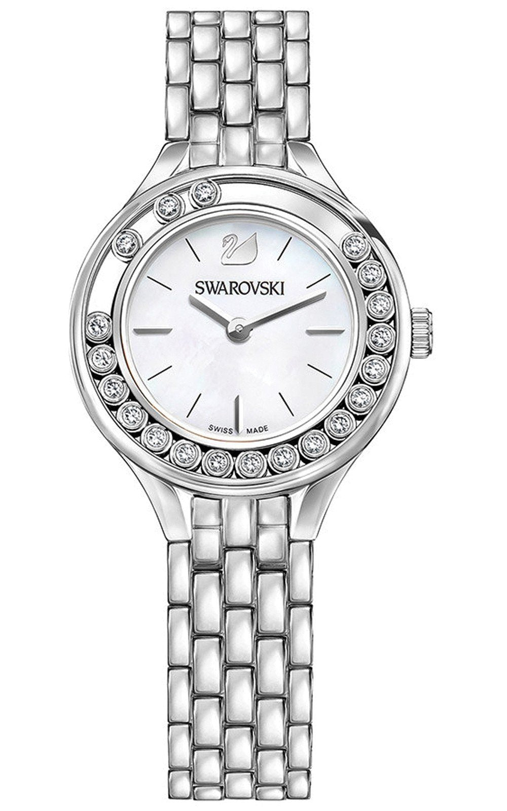 Swarovski Lovely crystals mini watch, Stainless Steel bracelet, white, Stainless Steel — product photo (5242901)