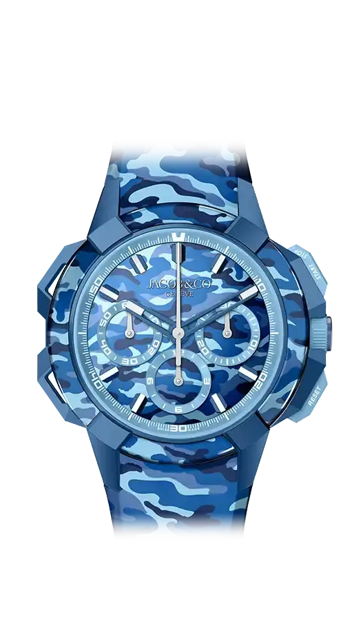 Epic X Chrono 44MM Tri-Compax - Blue Camo