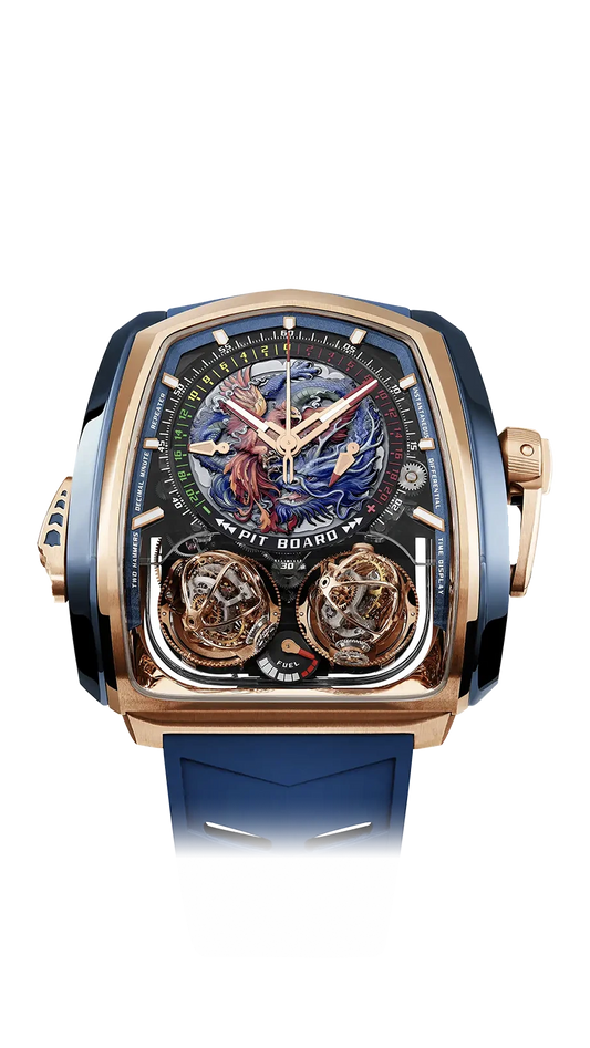 Twin Turbo Furious - Rose Gold and Blue Titanium - Dragon and Phoenix