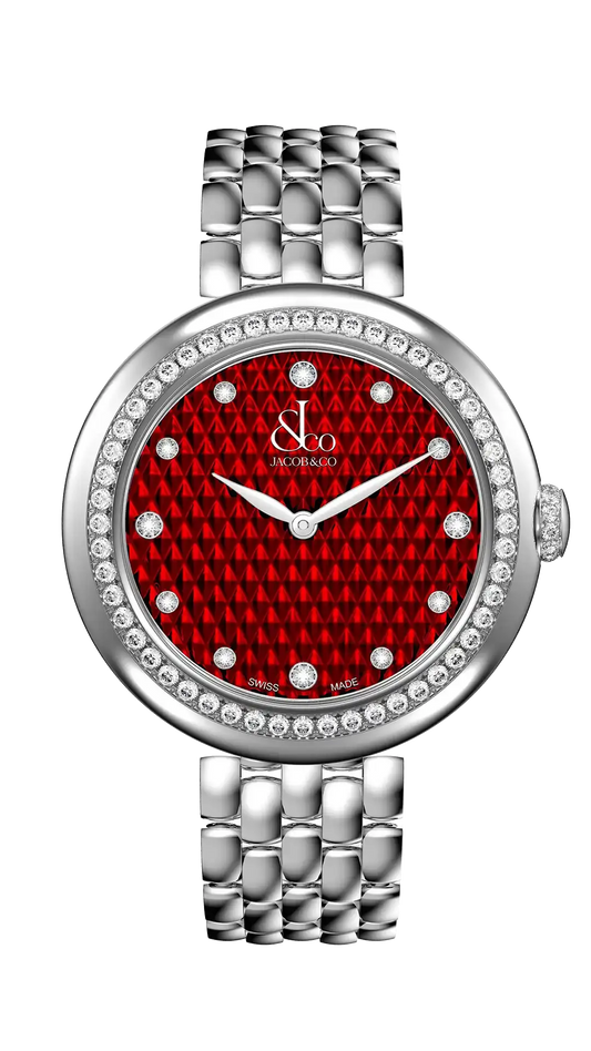 Brilliant - Stainless Steel with Red Pyramid Dial (Bracelet)