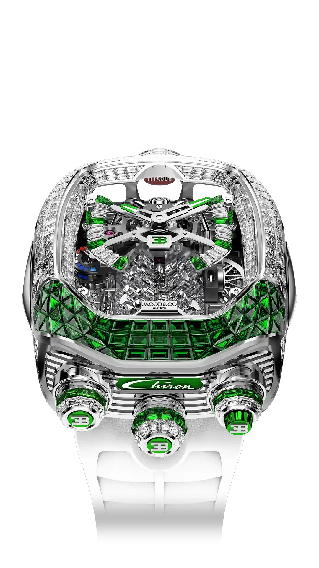 Bugatti Chiron Tourbillon Baguette - White Gold
