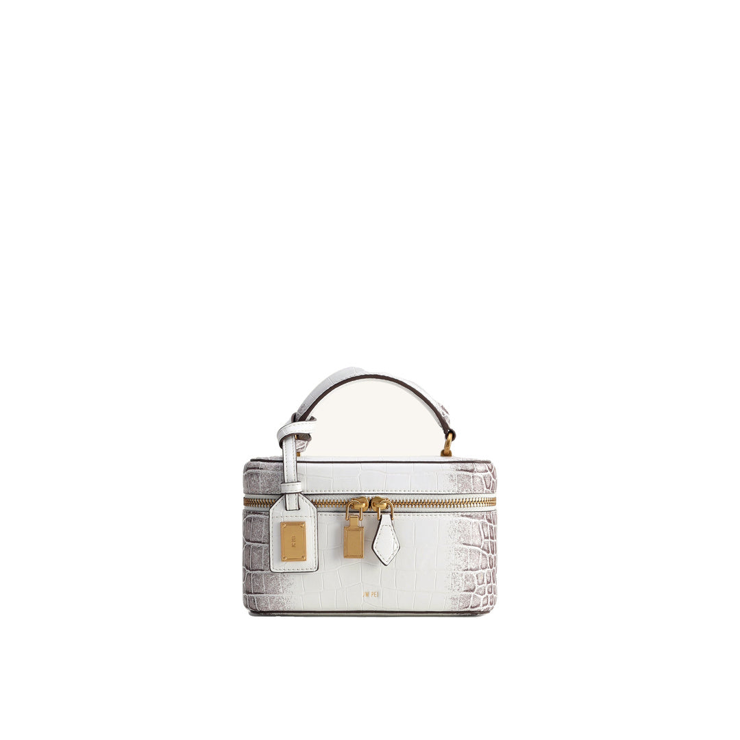 JW PEI Cleo Box Shape Top Handle Bag - White Croc by JW PEI