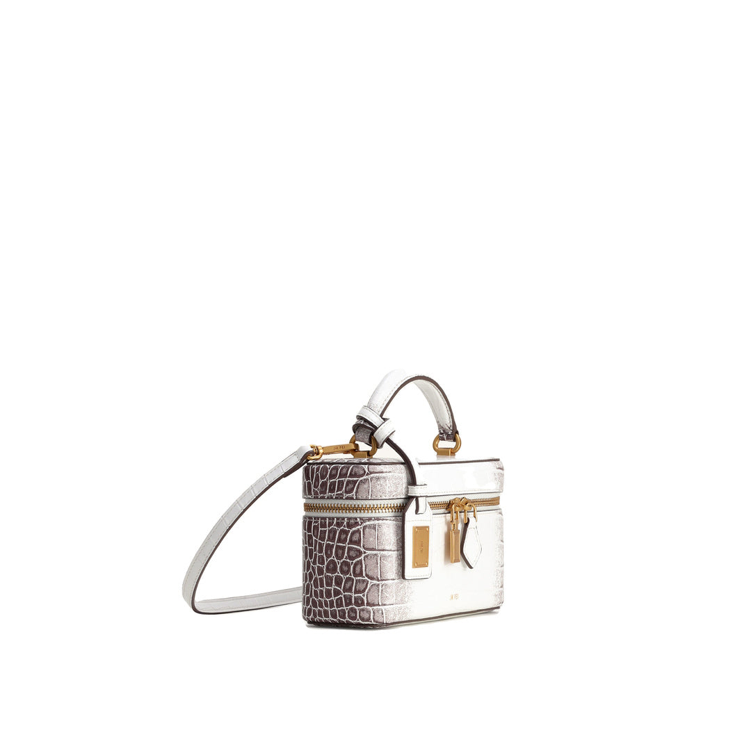 JW PEI Cleo Box Shape Top Handle Bag - White Croc by JW PEI