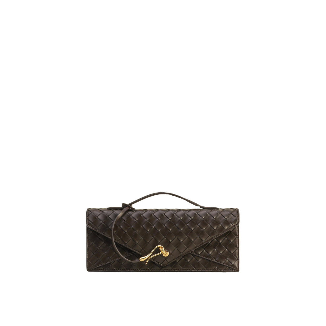 JW PEI Celeste Woven Textured Envelope Top Handle Bag - Dark Brown by JW PEI