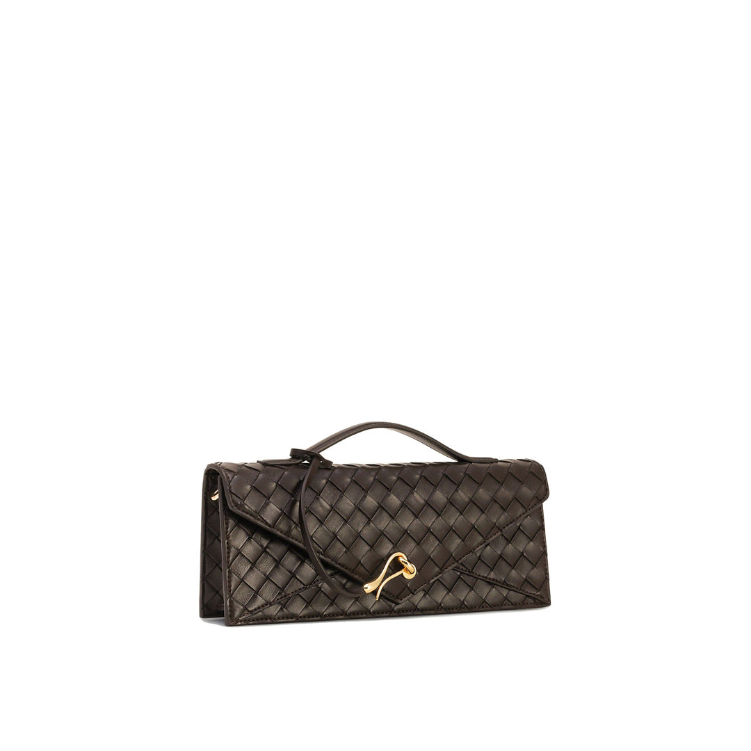 JW PEI Celeste Woven Textured Envelope Top Handle Bag - Dark Brown by JW PEI