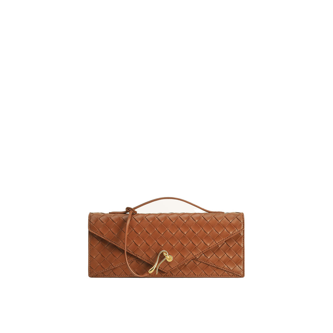 JW PEI Celeste Woven Textured Envelope Top Handle Bag - Brown by JW PEI