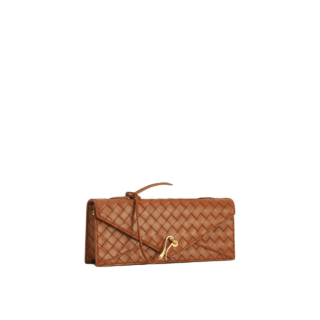 JW PEI Celeste Woven Textured Envelope Top Handle Bag - Brown by JW PEI