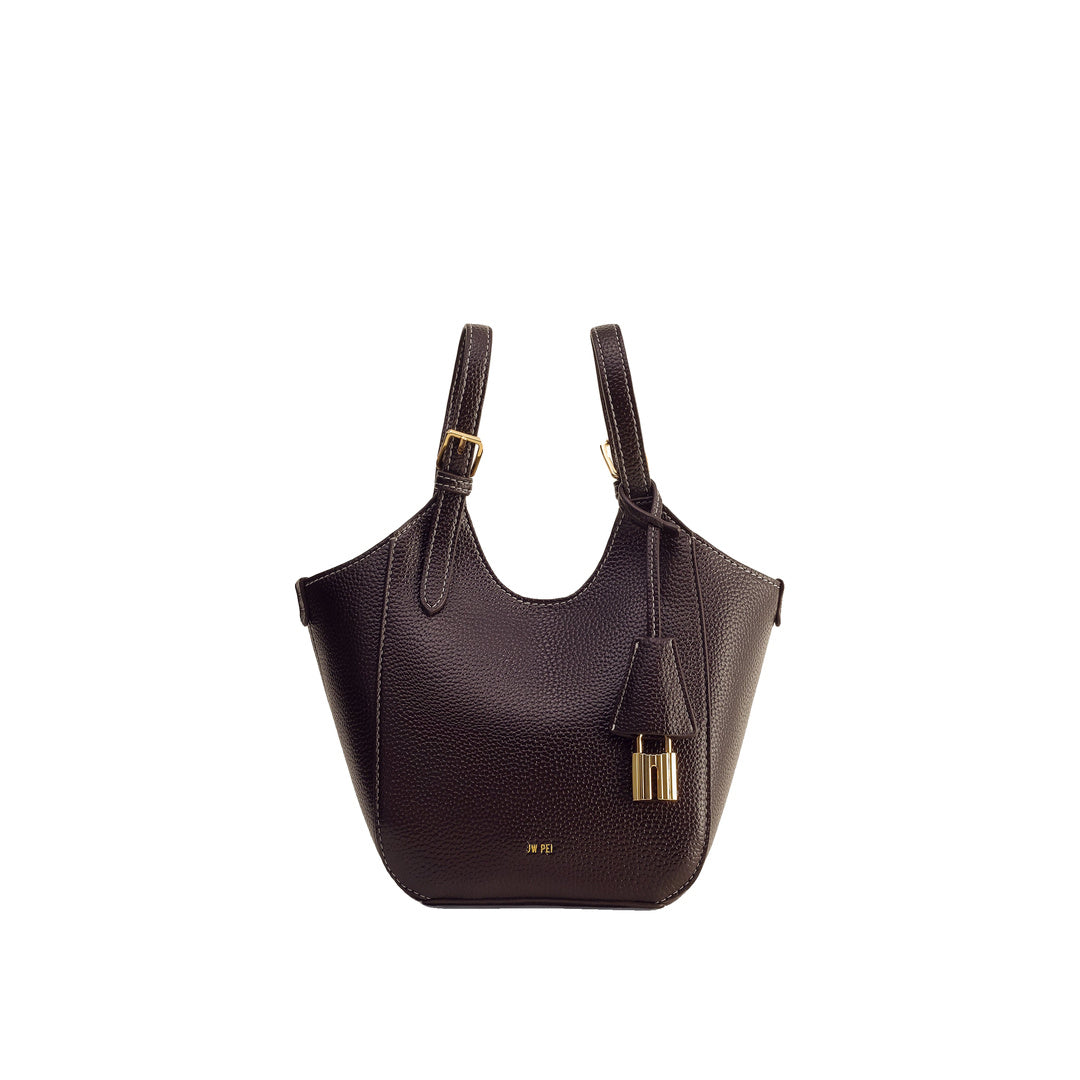 JW PEI Ines Padlock Tote Bag - Dark Brown by JW PEI