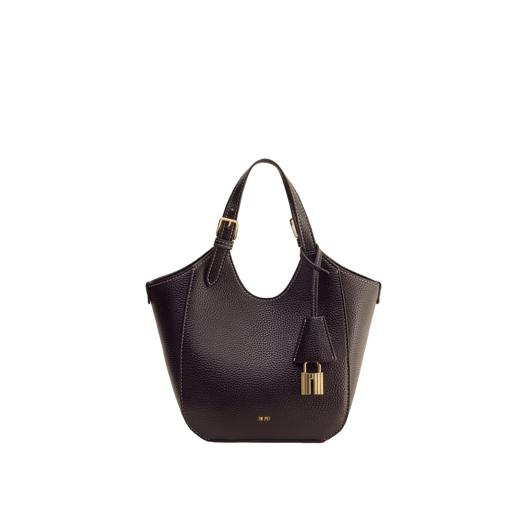 JW PEI Ines Padlock Tote Bag - Dark Brown by JW PEI