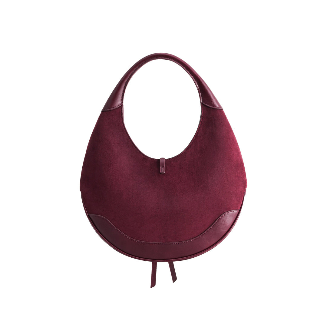 JW PEI Colette Faux Suede Crescent Hobo Bag - Deep Claret by JW PEI