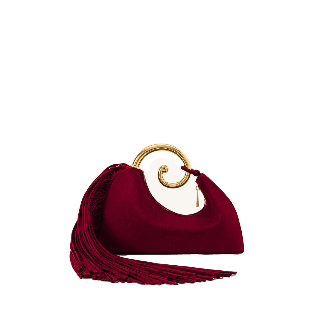 JW PEI Nell Fringe Hardware Top Handle Bag - Burgundy by JW PEI
