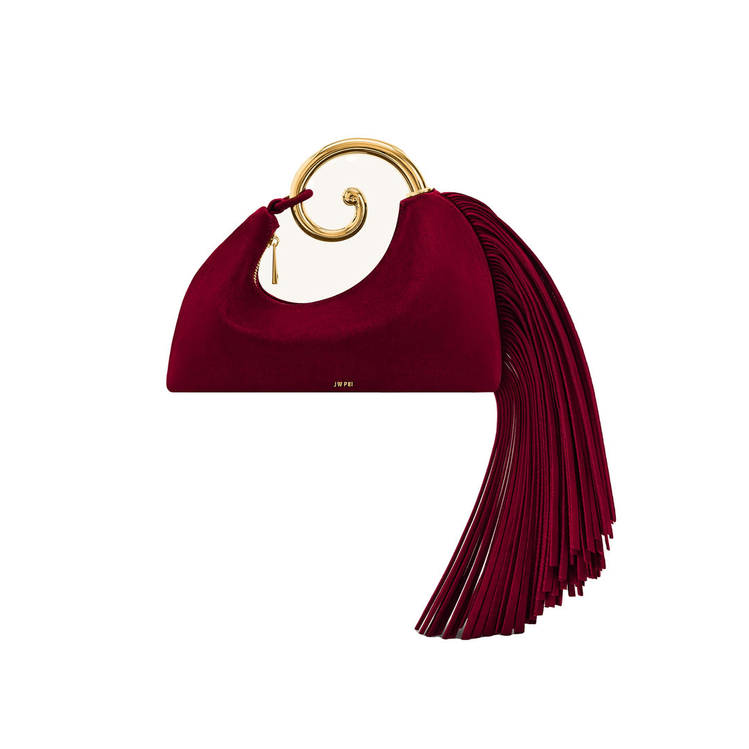 JW PEI Nell Fringe Hardware Top Handle Bag - Burgundy by JW PEI