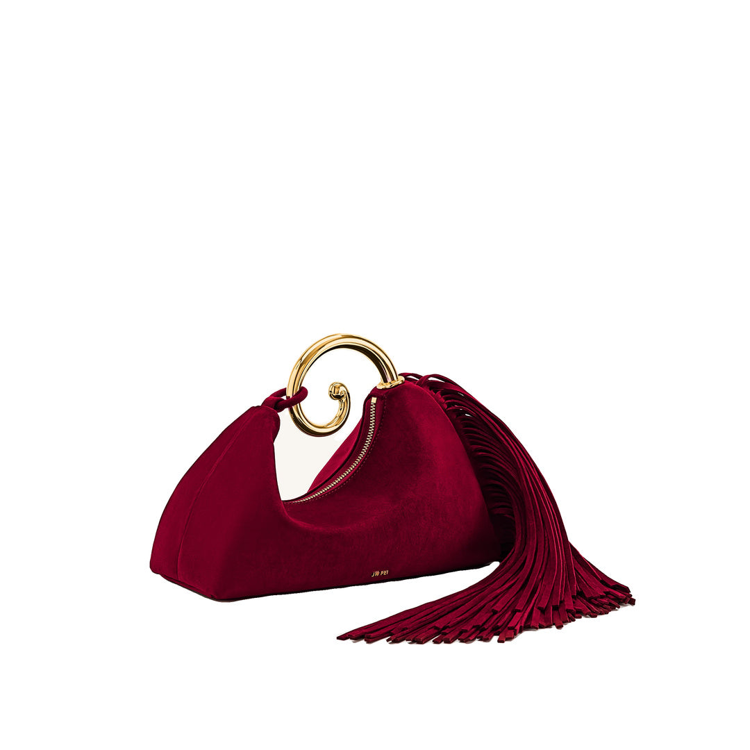 JW PEI Nell Fringe Hardware Top Handle Bag - Burgundy by JW PEI