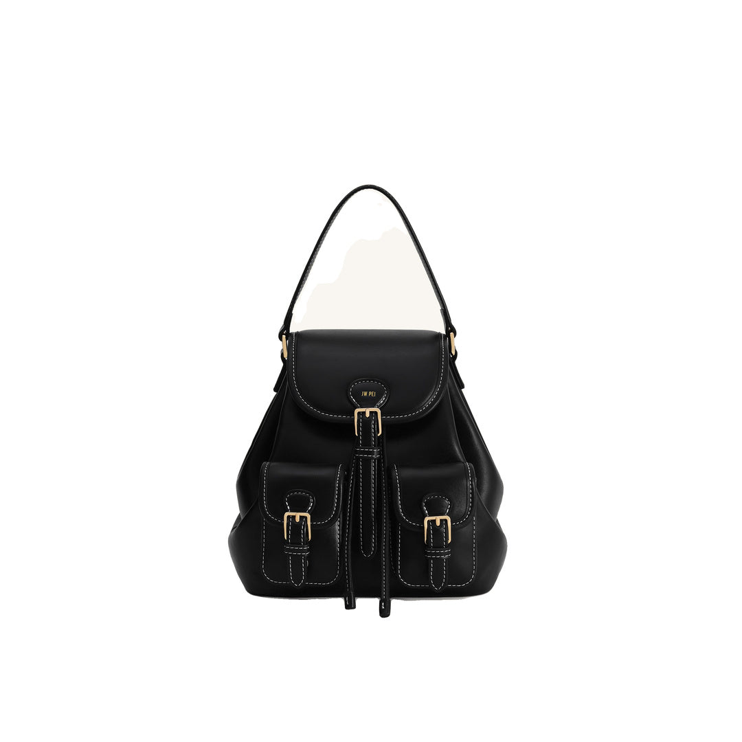 JW PEI Harper Buckle Pocket Backpack - Black by JW PEI