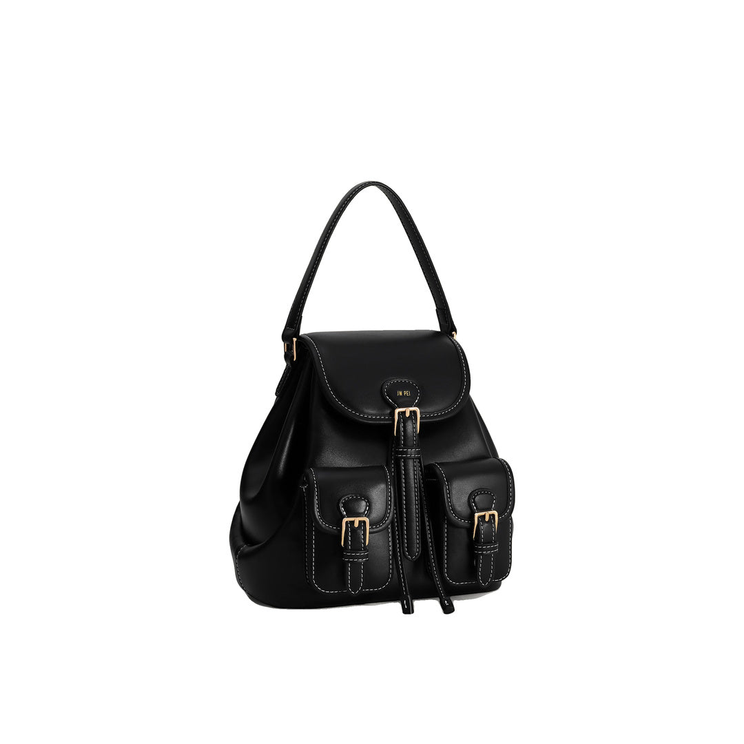 JW PEI Harper Buckle Pocket Backpack - Black by JW PEI