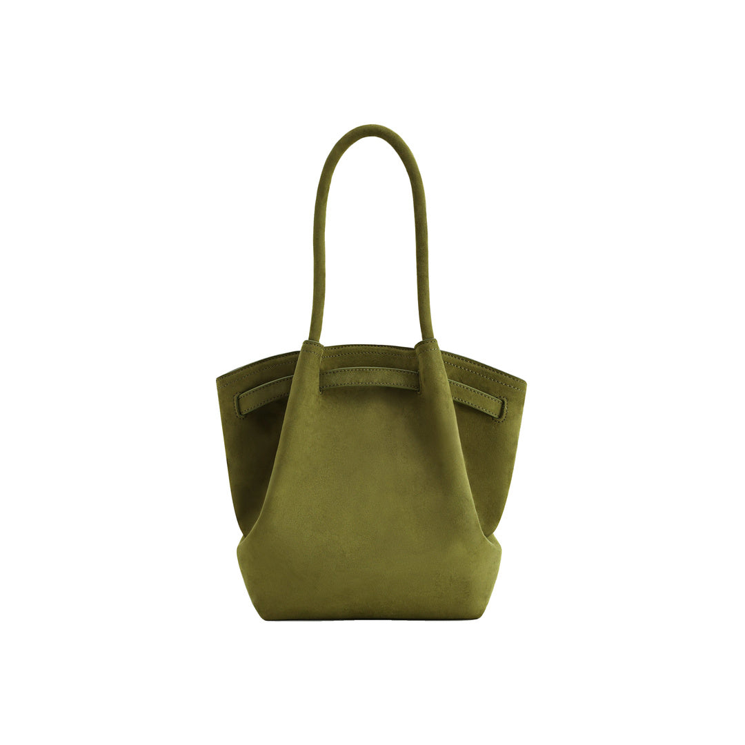 JW PEI Hana Column Faux Suede Tote Bag - Olive Green by JW PEI