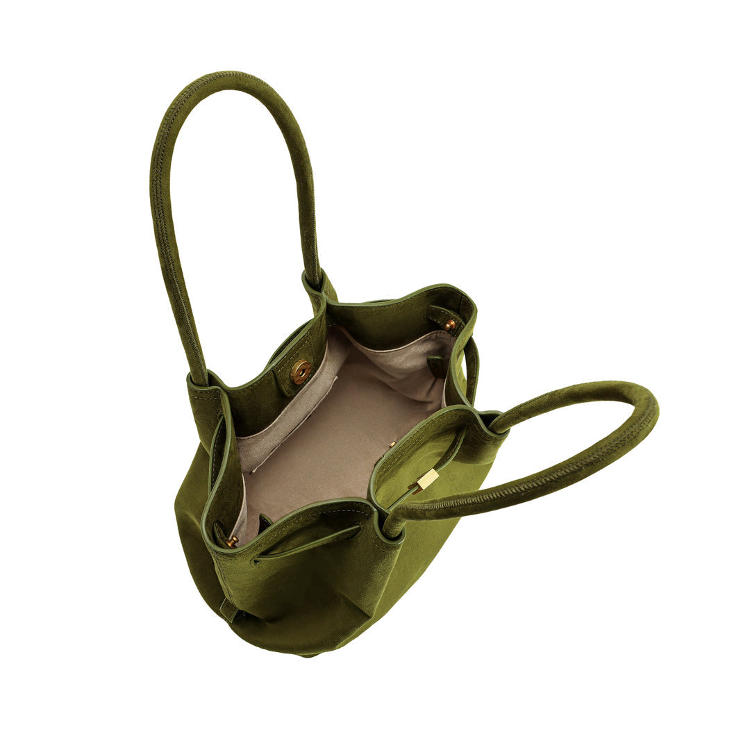 JW PEI Hana Column Faux Suede Tote Bag - Olive Green by JW PEI