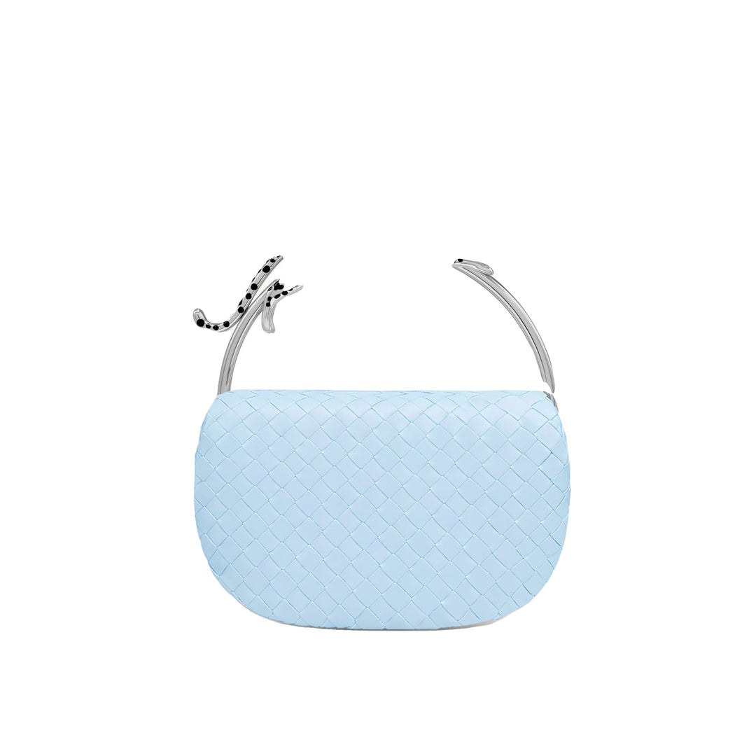JW PEI Ione Woven Leopard Shaped Top Handle Bag - Light Blue by JW PEI