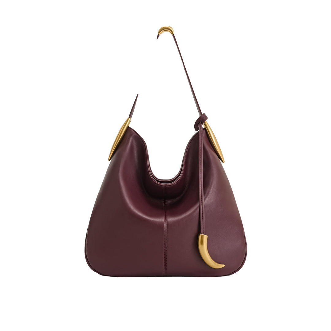 JW PEI Nina Metal Charm Hobo Bag - Burgundy by JW PEI