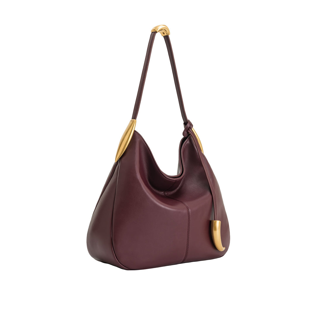 JW PEI Nina Metal Charm Hobo Bag - Burgundy by JW PEI