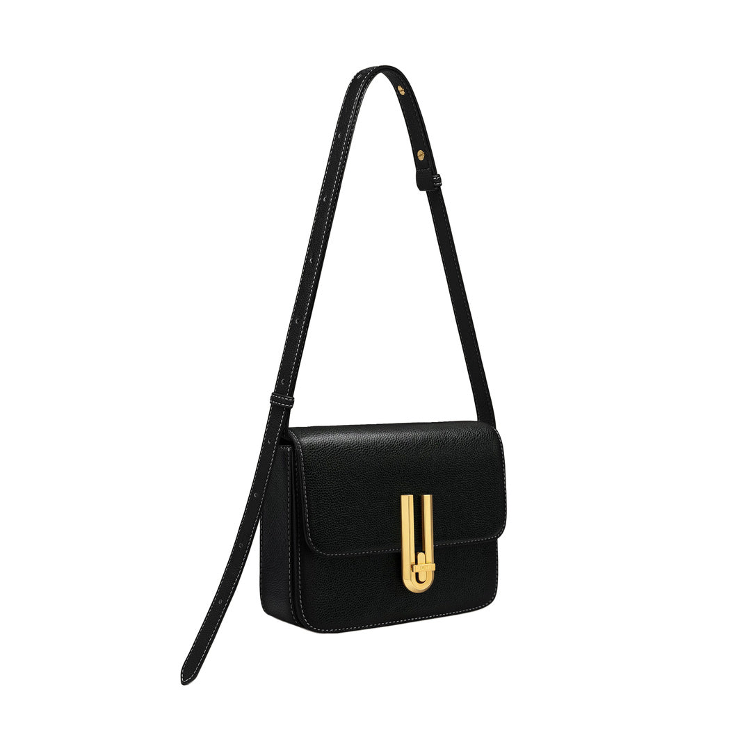 JW PEI Evania Lock Pebbled Shoulder Bag - Black by JW PEI