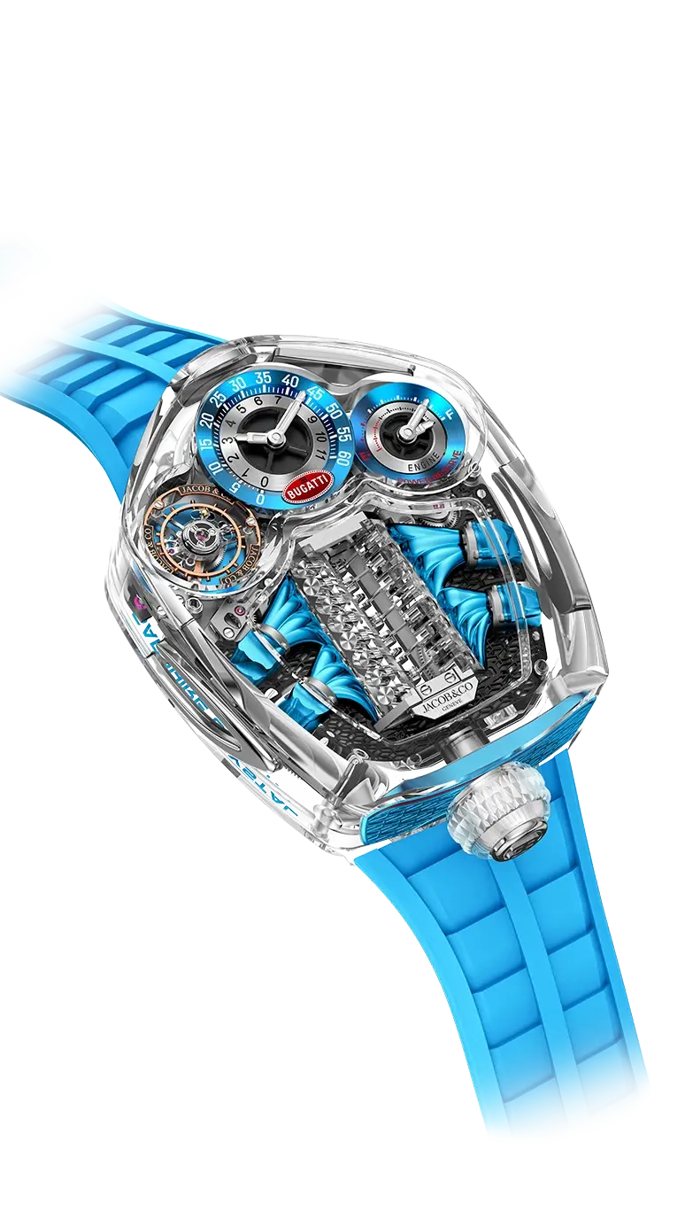 Bugatti Tourbillon Sapphire Crystal - Clear / Blue