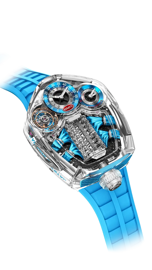 Bugatti Tourbillon Sapphire Crystal - Clear / Blue