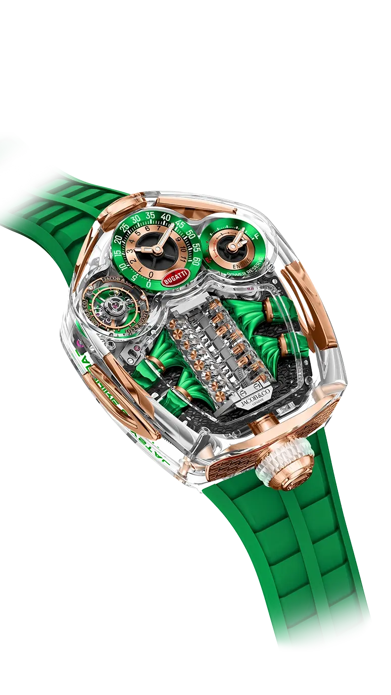 Bugatti Tourbillon Sapphire Crystal - Clear / Green