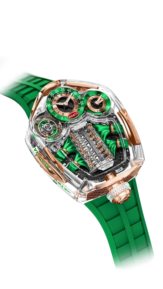 Bugatti Tourbillon Sapphire Crystal - Clear / Green