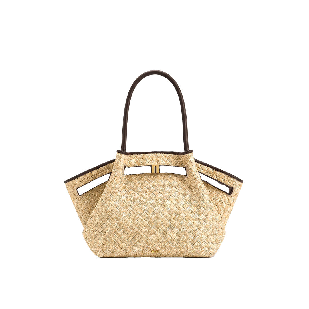 JW PEI Hana Medium Faux Straw Tote Bag - Brown by JW PEI