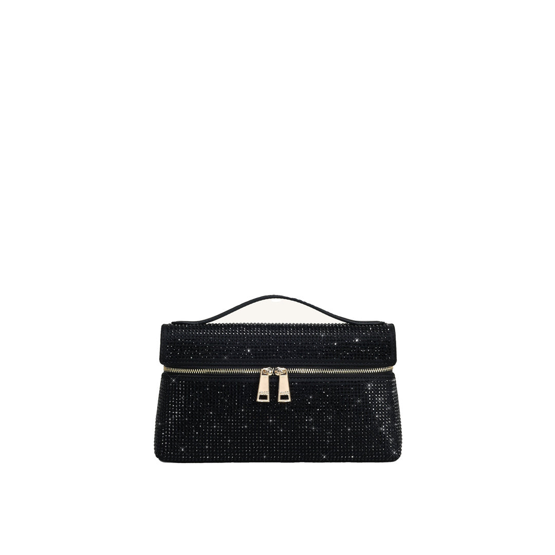 JW PEI Thea Artificial Crystal Top Handle Bag - Black by JW PEI