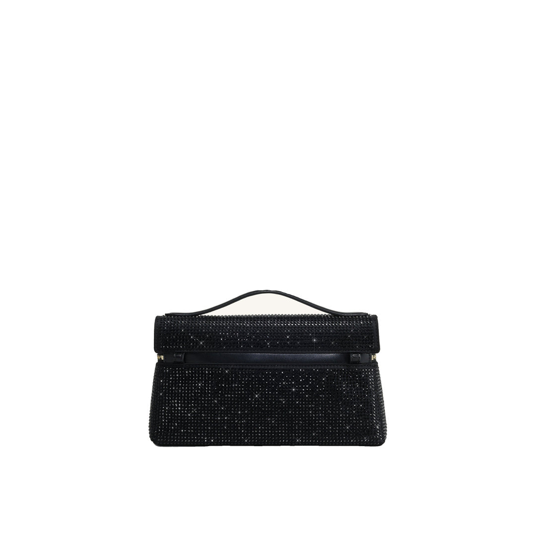 JW PEI Thea Artificial Crystal Top Handle Bag - Black by JW PEI