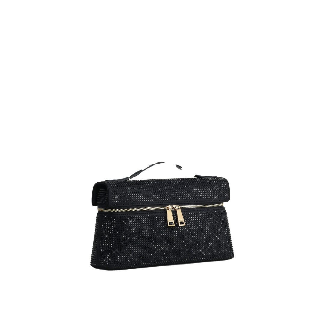 JW PEI Thea Artificial Crystal Top Handle Bag - Black by JW PEI
