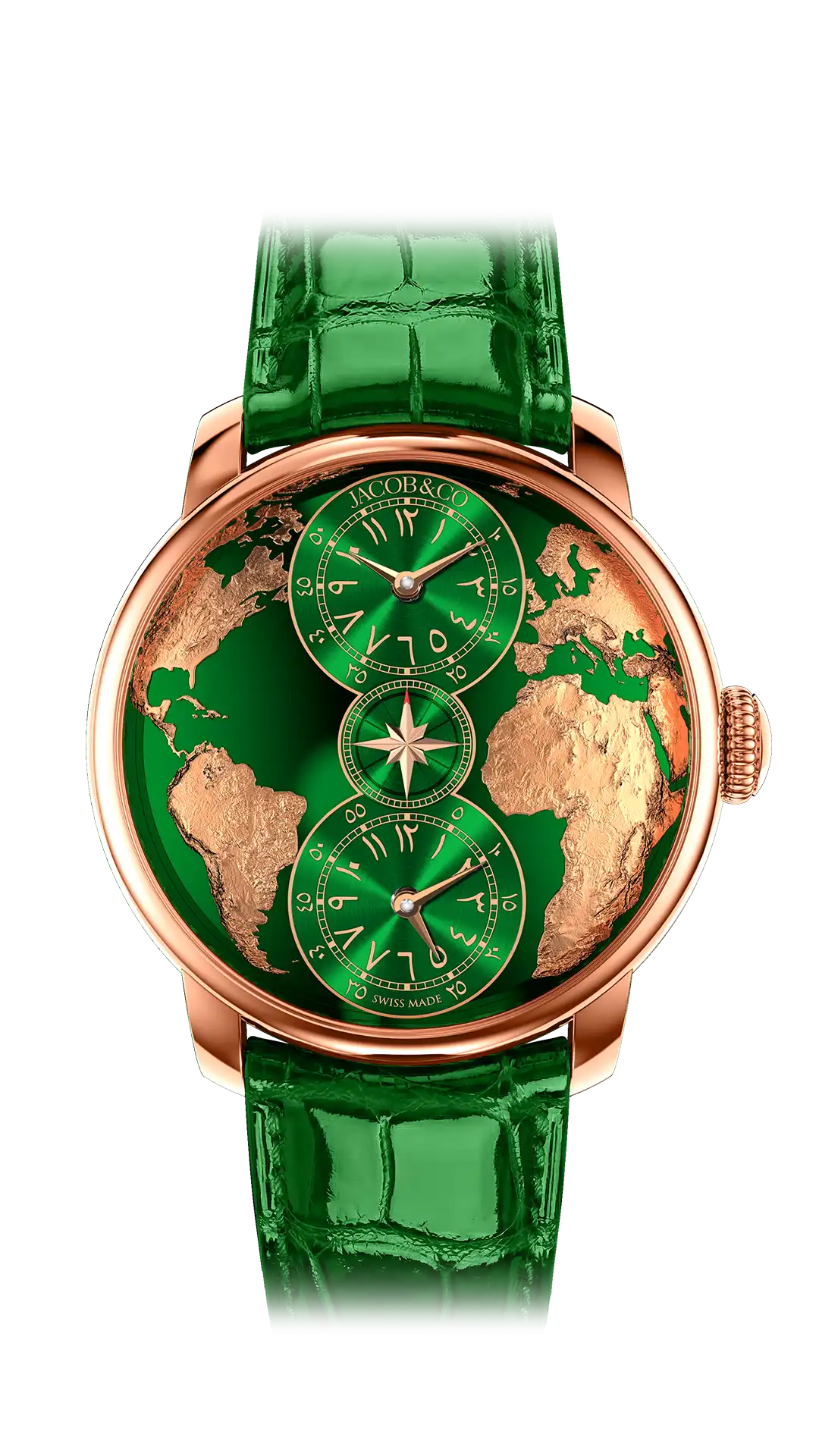 The World is Yours Dual Time Zone - Black Gold