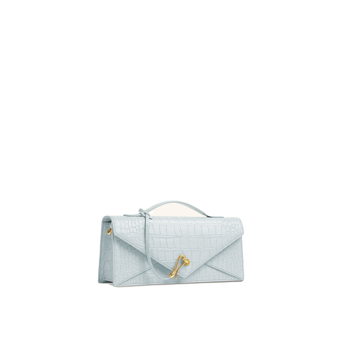 JW PEI Celeste Envelope Top Handle Bag - Light Blue Croc by JW PEI