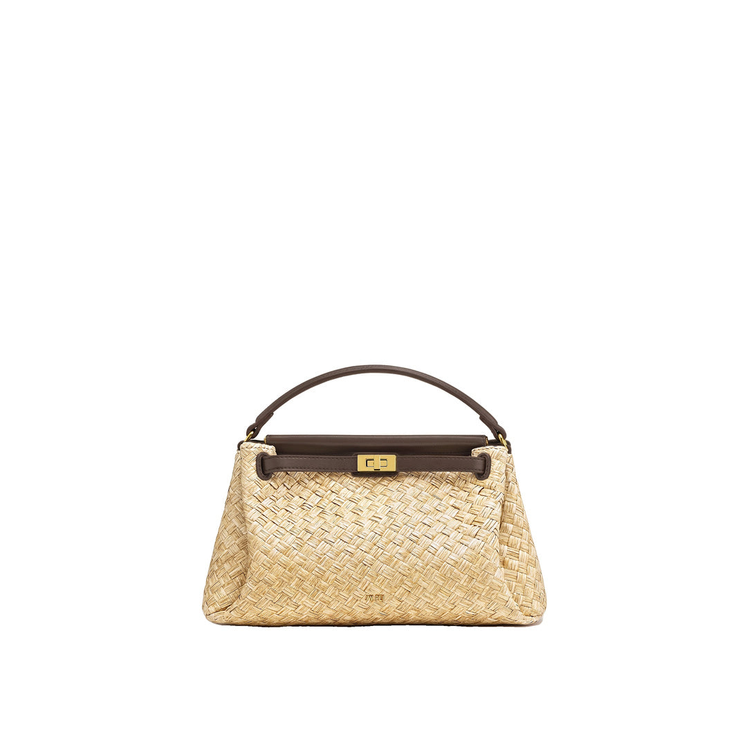 JW PEI Carmen Faux Straw Top Handle Bag - Brown by JW PEI