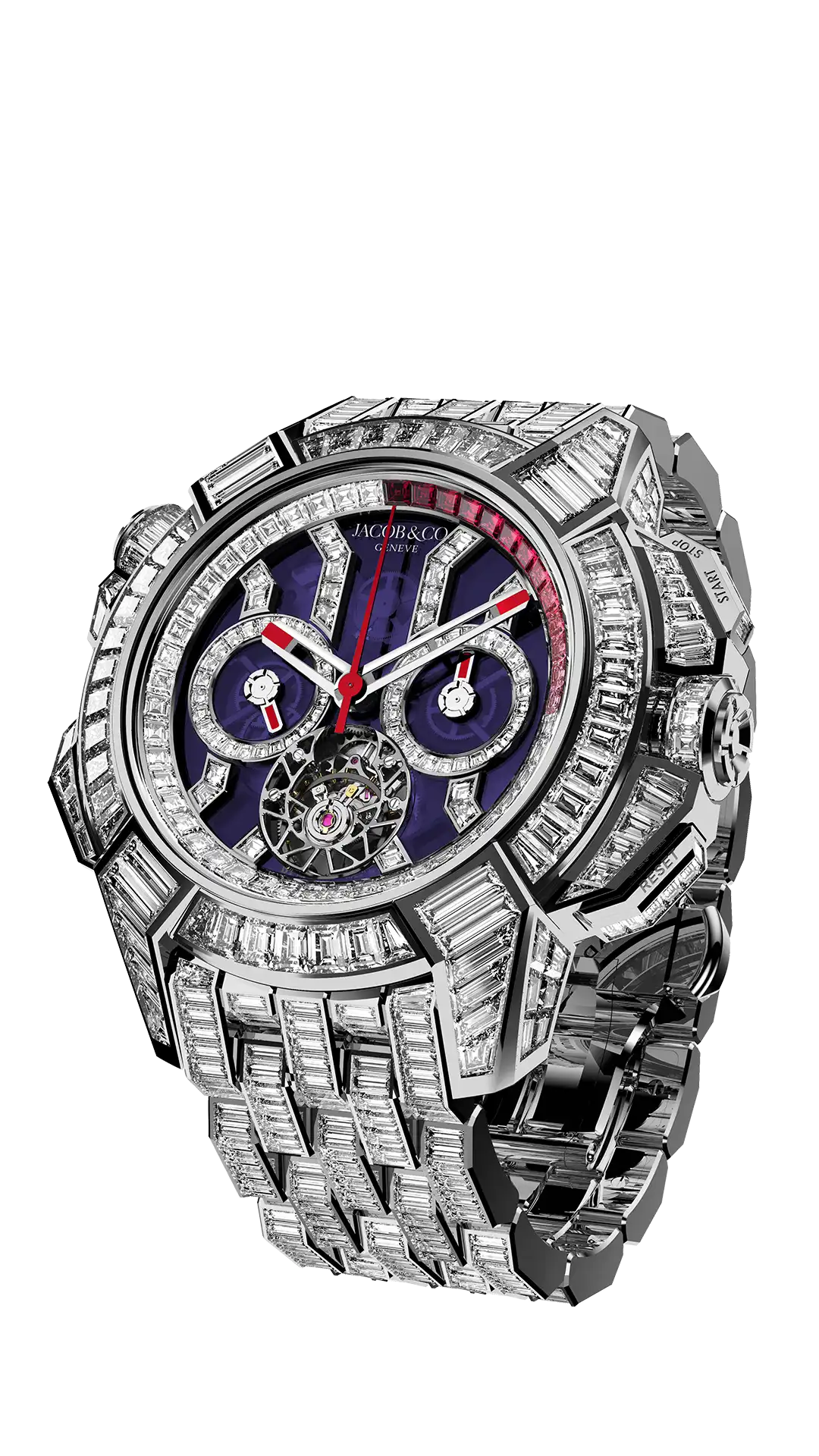 Epic X Chrono Tourbillon Baguette - Blue Crystal Bracelet