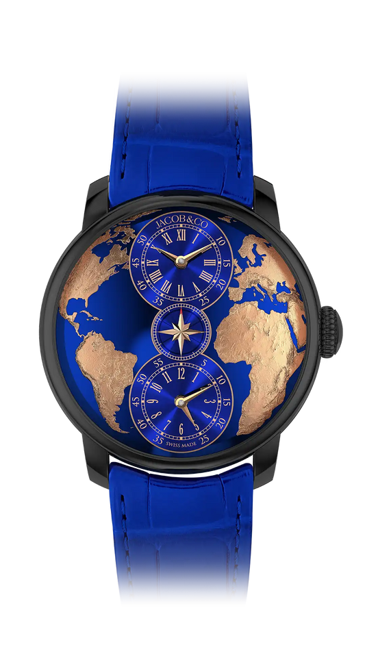 The World is Yours Dual Time Zone - Black Gold
