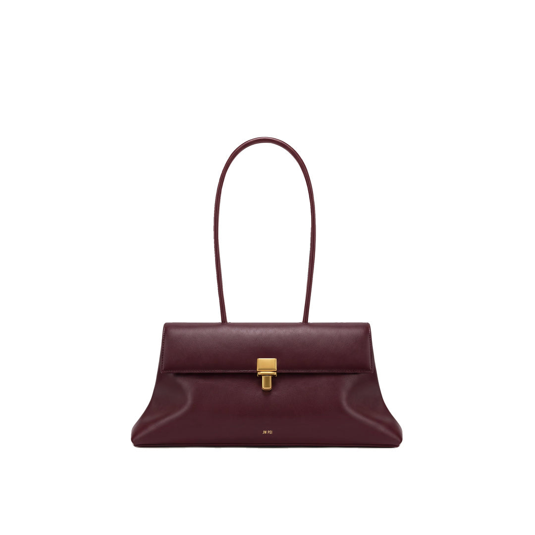 JW PEI Selene Lock Flap Shoulder Bag - Burgundy by JW PEI