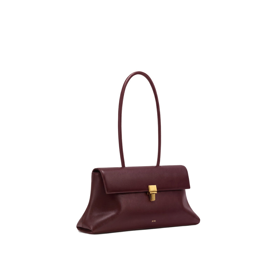 JW PEI Selene Lock Flap Shoulder Bag - Burgundy by JW PEI