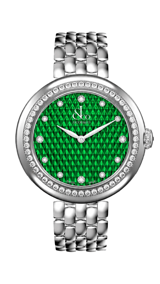 Brilliant - Stainless Steel with Green Pyramid Dial Bracelet