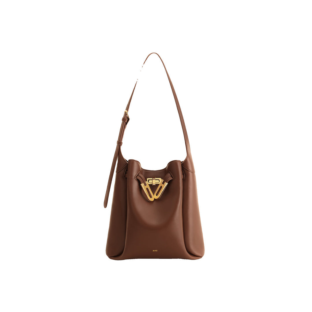 JW PEI Charlene Double Buckle Hobo Bag - Brown by JW PEI
